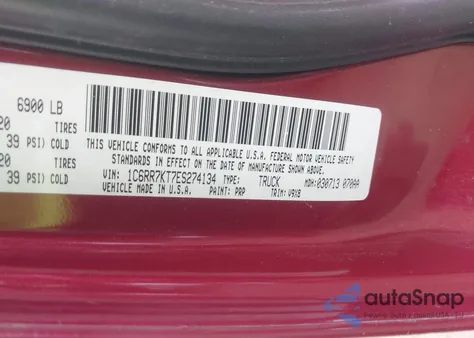 2014 Ram 1500 Express from USA, damaged, VIN 1C6RR7KT7ES274134